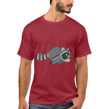 Cute Running Tecknad Raccoon T-Shirt