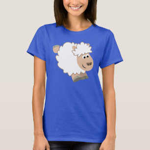 Cute Running Tecknad Sheep Women T-Shirt