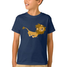 Cute RunTecknad Lejon Children T-Shirts