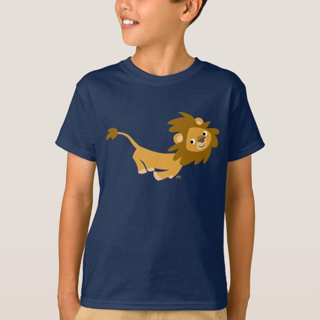 Cute RunTecknad Lejon Children T-Shirts (Framsida)