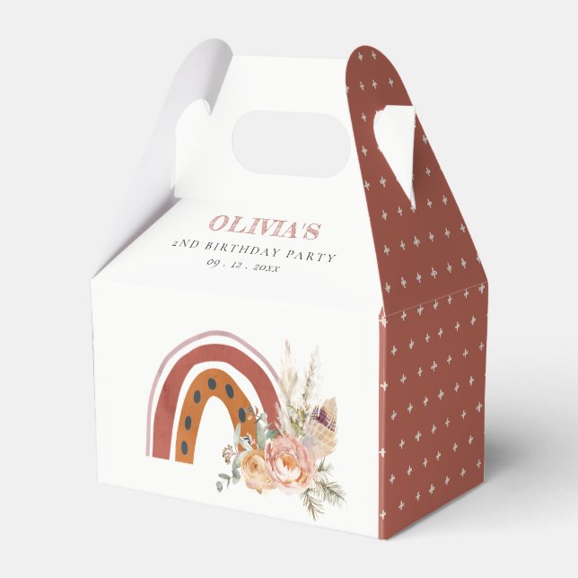 Cute Rust Boho Blommigt Regnbåge vid alla åldrar Presentaskar (Framsidan Sidan)