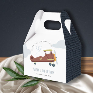 Cute Rust Grönt Blue Biplane Cloud Heart Birday Presentaskar