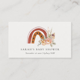Cute Rust Orange Boho Blommigt Rainbow Baby Shower Placeringskort