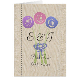 Cute Rustic Abstrakt Lilac Ro monogrammed kort