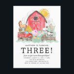 Cute Rustic Barnyard Animals Kids Farm Birthday Vykort<br><div class="desc">Cute Watercolor Rustic Barnyard Animals Kids Farm Birthday Investigation</div>
