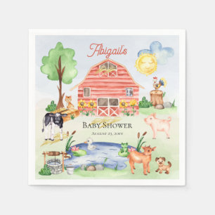 Cute Rustic Boskap Barnyard Baby Shower Pappersservett