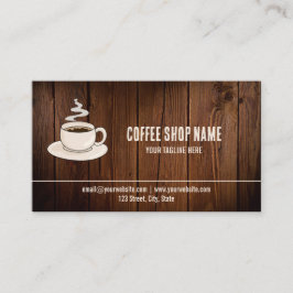 Cute Rustic Cafe Coffee Shop Rewards Loyalty Card Lojalitetskort