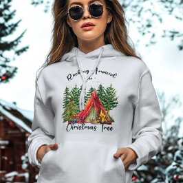 Cute Rustic Campfire Modern Script Julgran T Shirt
