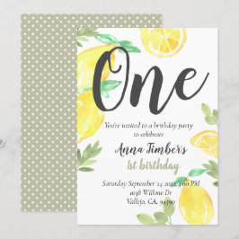 Cute rustic citon 1:a födelsedag unge party inbjud inbjudningar