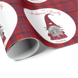 Cute Rustic Family Namn-jultomten Presentpapper