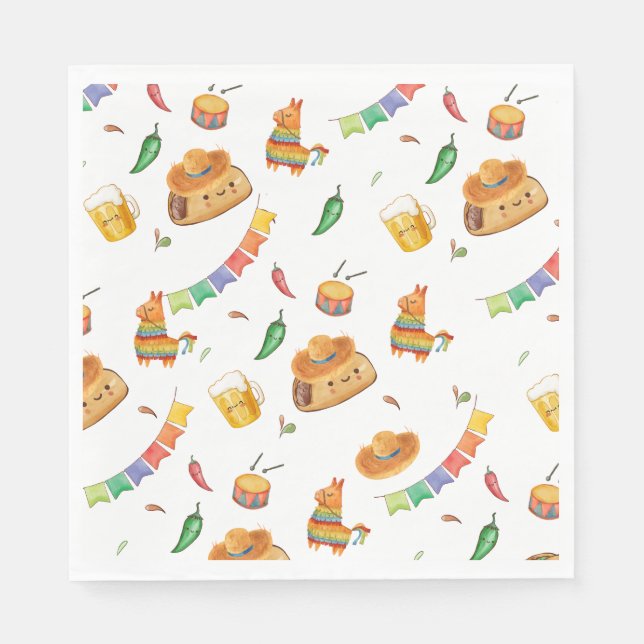 Cute Rustic Fiesta Taco Bout A Baby Shower Pappersservett (Framsidan)