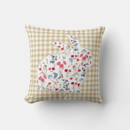 Cute Rustic Flower Påsk Rabbit Beige Play Kudde