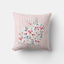 Cute Rustic Flower Påsk Rabbit Rosa Rand