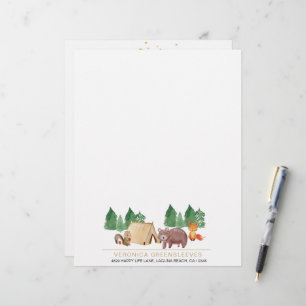Cute Rustic Forest Woodland Animal Brevhuvud