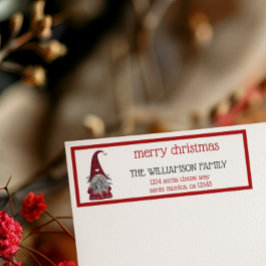 Cute Rustic God jul Gnome Returadress Returadress Etikett