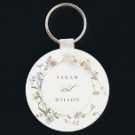 Cute Rustic Gult Meadow Blommigt Utandning Bröllop Nyckelring<br><div class="desc">Om du behöver ytterligare anpassningar kan du kontakta mig på yellowfebstudio@gmail.com.</div>