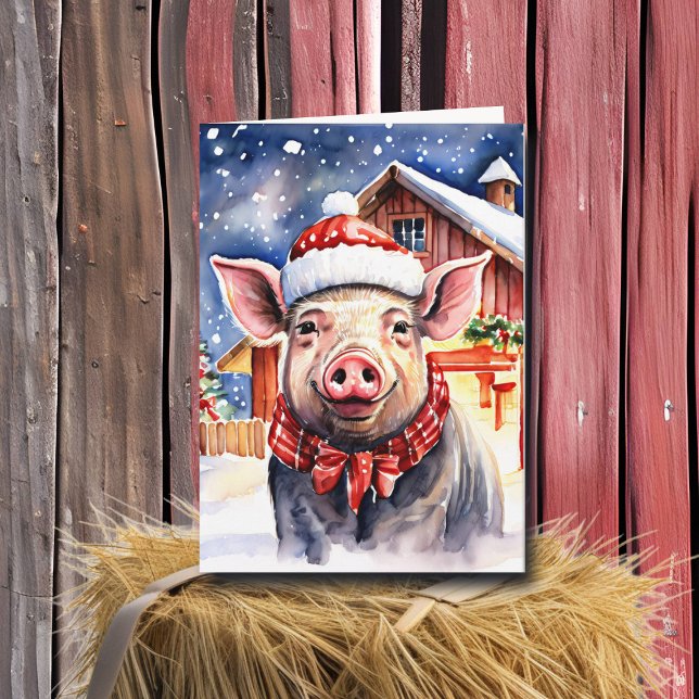Cute Rustic jul Gris och Barn Kort (Skapare uppladdad)