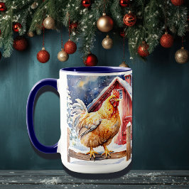 Cute Rustic-julkyckling Mugg