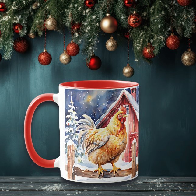 Cute Rustic-julkyckling Mugg (Skapare uppladdad)
