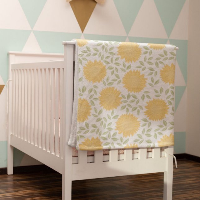 Cute Rustic Land solrosblomma Mönster Fleecefilt (Skapare uppladdad)