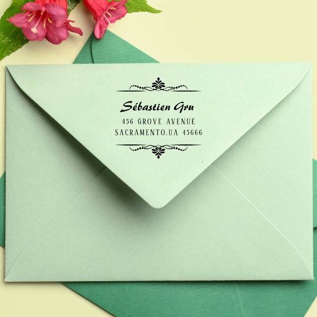 Cute Rustic Laurel Foliage Circular Självfärgande Stämpel (Skapare uppladdad)