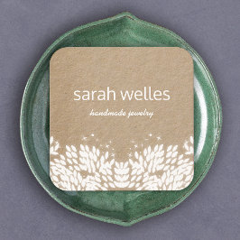 Cute Rustic Löv Kreativ Designer Kraft Square Fyrkantigt Visitkort