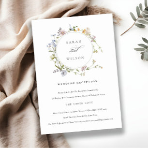 Cute Rustic Meadow Blommigt Wandeasbröllop Mottagn Tilläggskort