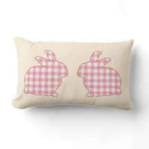 Cute Rustic Påskhares Rosa Gingham Play
