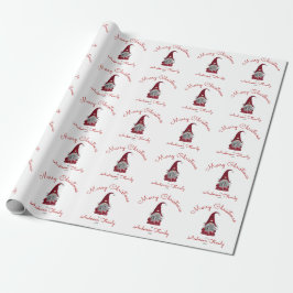 Cute Rustic Personlig God jul Gnome Presentpapper