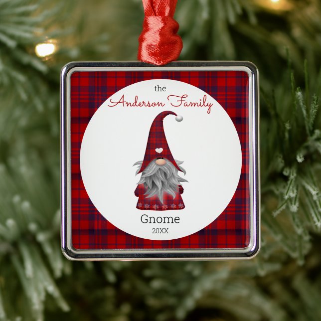 Cute Rustic Personlig Jul Gnome Elf Julgransprydnad Metall (Träd)