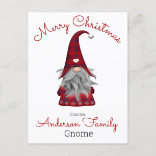 Cute Rustic Personlig Julgräddgummi Elf Helg Vykort