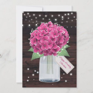 Cute Rustic Rosa Blommigt Birthday Card för syster Kort