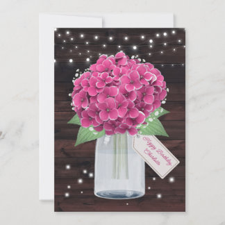 Cute Rustic Rosa Blommigt Birthday Card för syster Kort