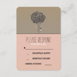 Cute Rustic träd och Mason burk bröllop OSA card Kort