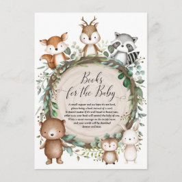 Cute Rustic Woodland Forest Animals Bokar för Baby Tilläggskort