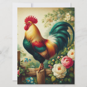 Cute rustik/vintage tupp julkort
