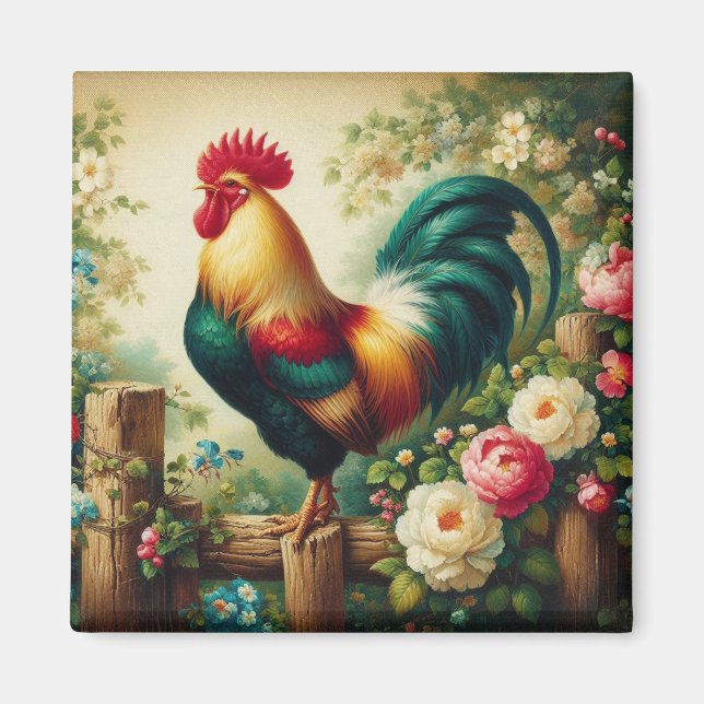 Cute rustik/vintage tupp magnet (Framsidan)