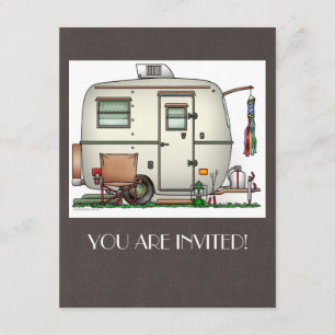 Cute RV-Vintage Glaskäggsresenär Inbjudningar