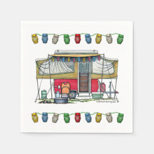 Cute RV-Vintage popup-kameraresefack Pappersservett