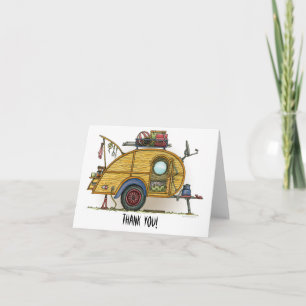 Cute RV-Vintage TearDrop Camper Travel Trailer Tra Tack Kort