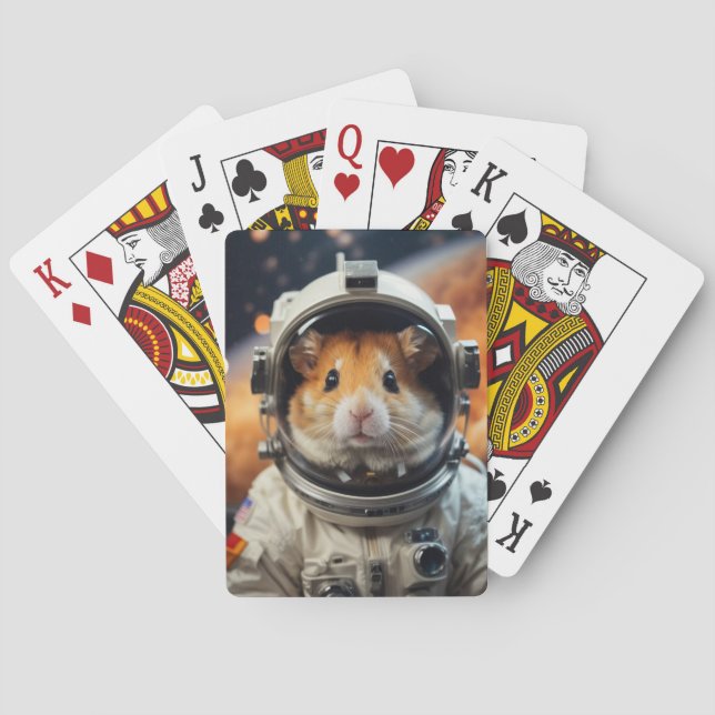 Cute Rymden Astronaut Hamster Casinokort (Baksidan)