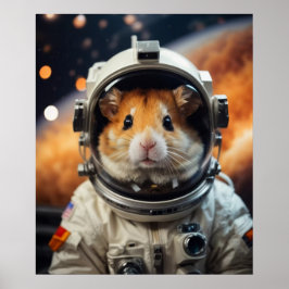 Cute Rymden Astronaut Hamster Poster