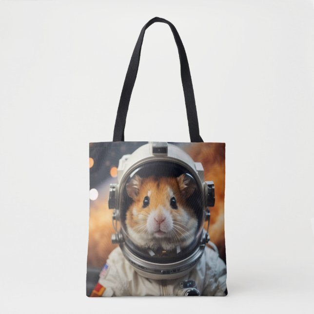 Cute Rymden Astronaut Hamster Tygkasse (Framsida)