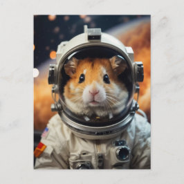 Cute Rymden Astronaut Hamster Vykort