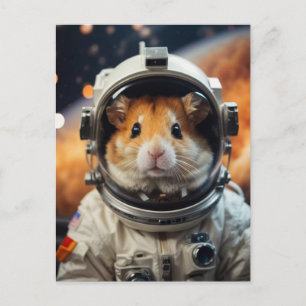 Cute Rymden Astronaut Hamster Vykort
