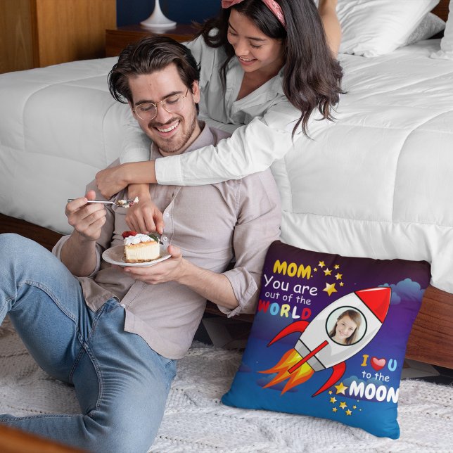 Cute Rymden Rocket Frakt Blast från födelsedag Kudde (Skapare uppladdad)