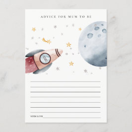 Cute Rymden Starry Advice for Morsa Baby Shower Tilläggskort