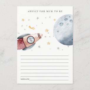 Cute Rymden Starry Advice for Morsa Baby Shower Tilläggskort