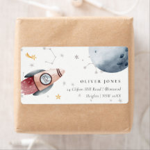 Cute Rymden Starry Planets födelsedag Adress