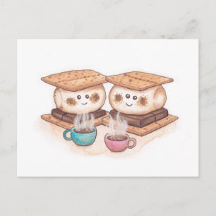 Cute S-mores - datum för par kaffe Vykort